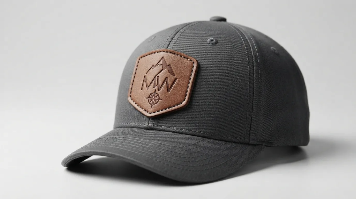 Custom Leather Hat Patches — Headwear-Focused Layout