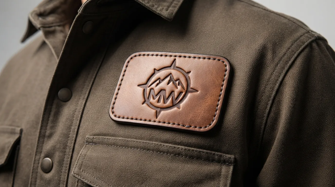 Custom Debossed Leather Patches — Recessed Logo Treatment