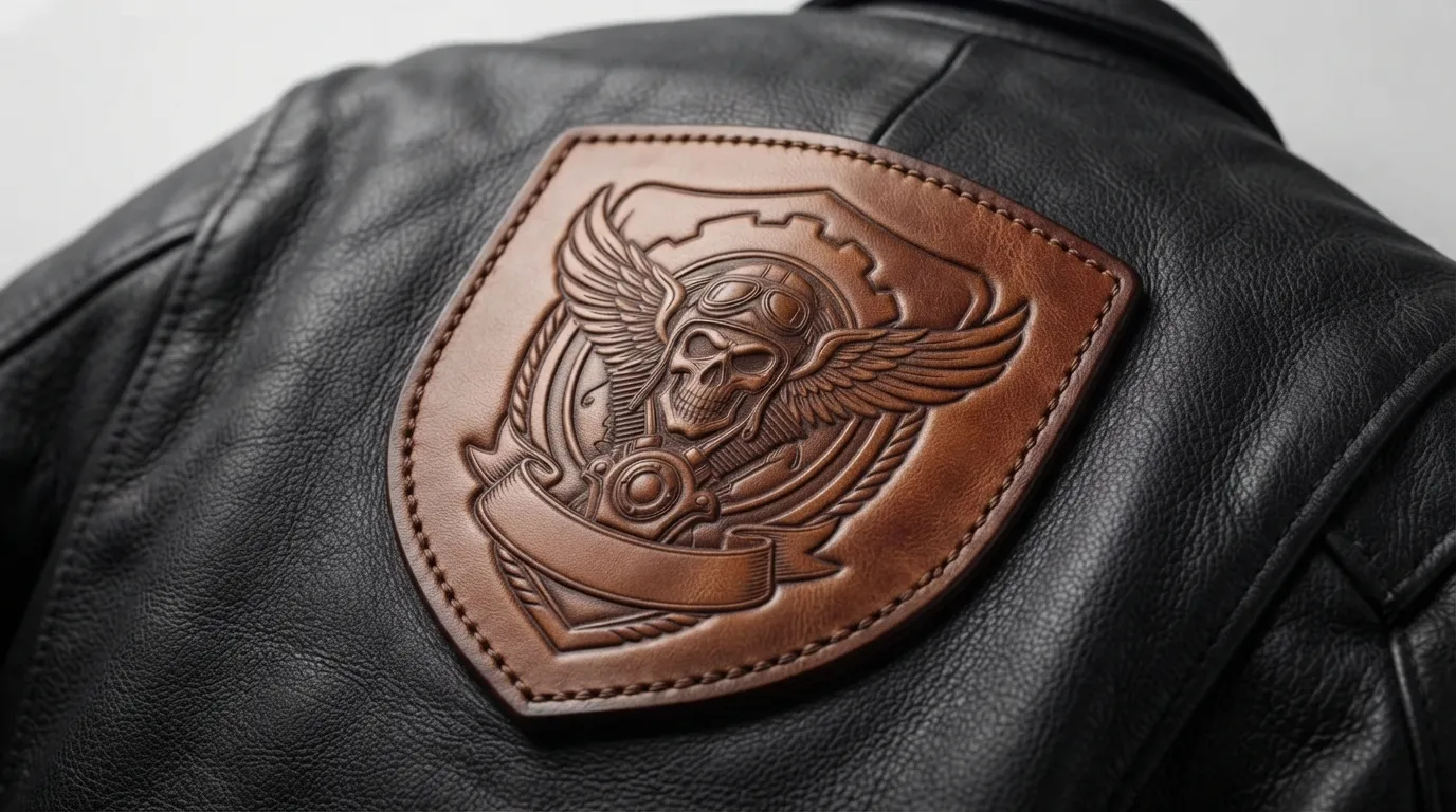 Custom Motorcycle Leather Patches — Riding Apparel Graphics