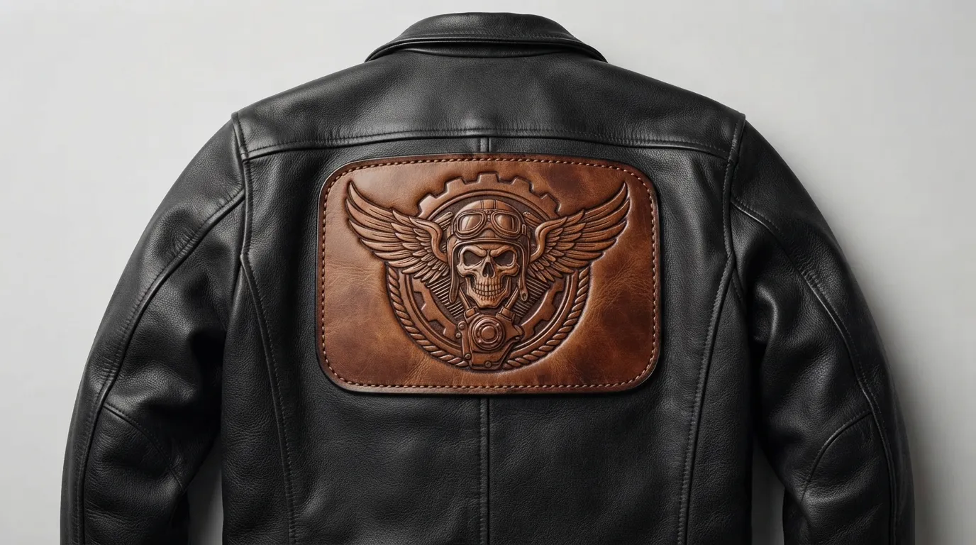 Custom Motorcycle Leather Patches — Large Graphic Formats